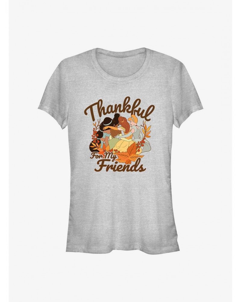 Disney Princesses Thankful For Friends Girls T-Shirt $11.95 T-Shirts