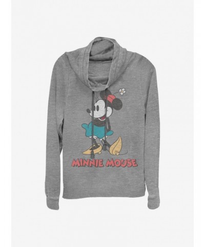 Disney Minnie Mouse Vintage Minnie Cowlneck Long-Sleeve Girls Top $14.82 Tops