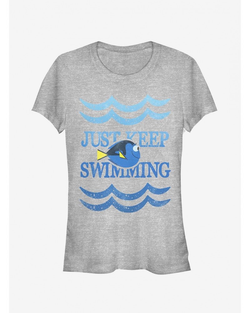 Disney Pixar Finding Dory Keep Swimming Waves Girls T-Shirt $9.21 T-Shirts