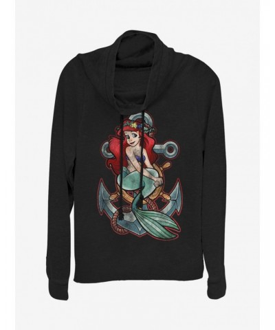 Disney The Little Mermaid Anchor Cowlneck Long-Sleeve Girls Top $21.55 Tops