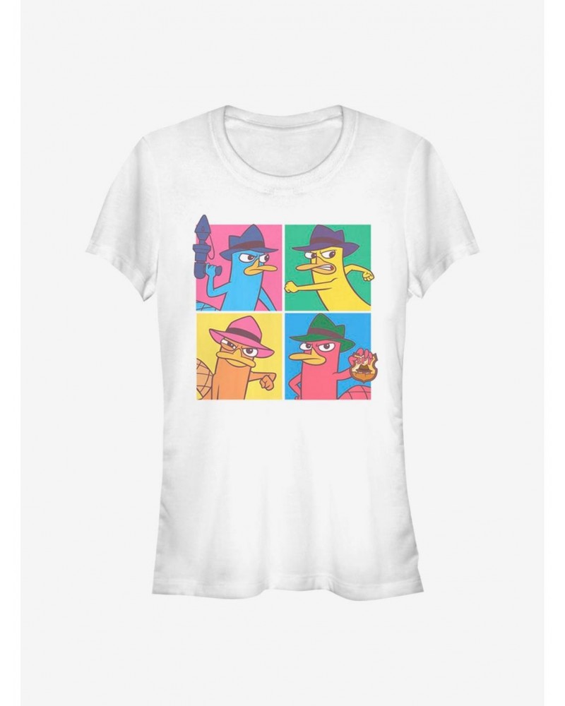 Disney Phineas And Ferb Agent P Pop Art Boxes Girls T-Shirt $9.21 T-Shirts