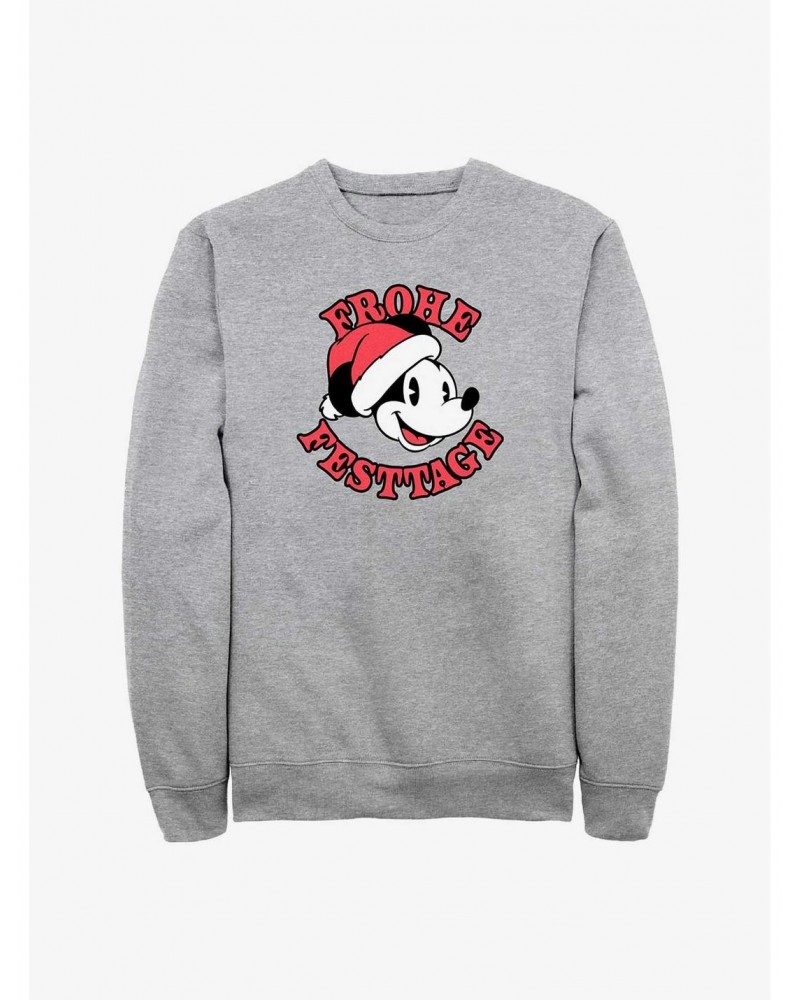 Disney Mickey Mouse Frohe Festtage Happy Holidays in German Sweatshirt $15.13 Sweatshirts