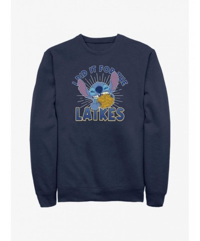 Disney Lilo & Stitch Did It For Hanukkah Latkes Sweatshirt $18.08 Sweatshirts