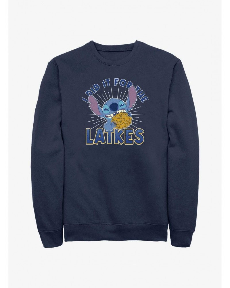 Disney Lilo & Stitch Did It For Hanukkah Latkes Sweatshirt $18.08 Sweatshirts