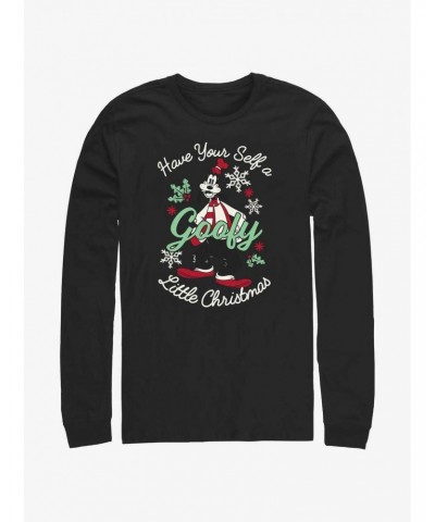 Disney Goofy Little Christmas Black Long-Sleeve T-Shirt $14.15 T-Shirts