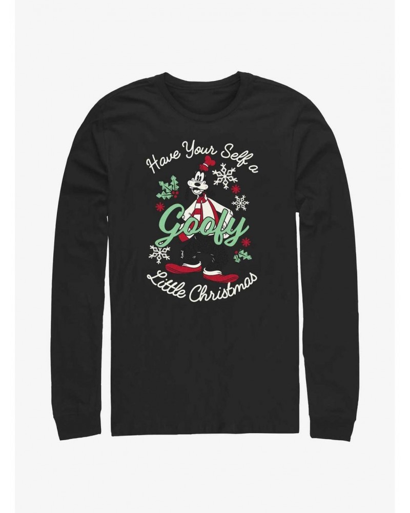 Disney Goofy Little Christmas Black Long-Sleeve T-Shirt $14.15 T-Shirts