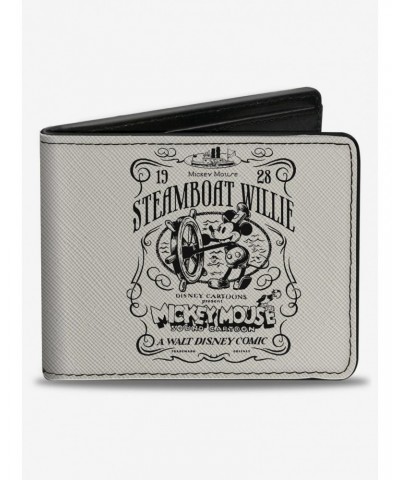 Disney100 Mickey Mouse Steamboat Willie Title Scene Bifold Wallet $9.20 Wallets