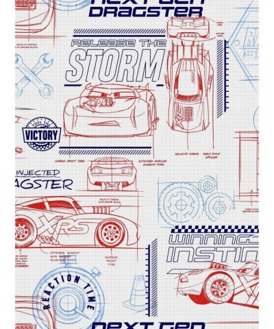 Disney Pixar Cars Red And White Schematic Peel & Stick Wallpaper $21.10 Wallpapers