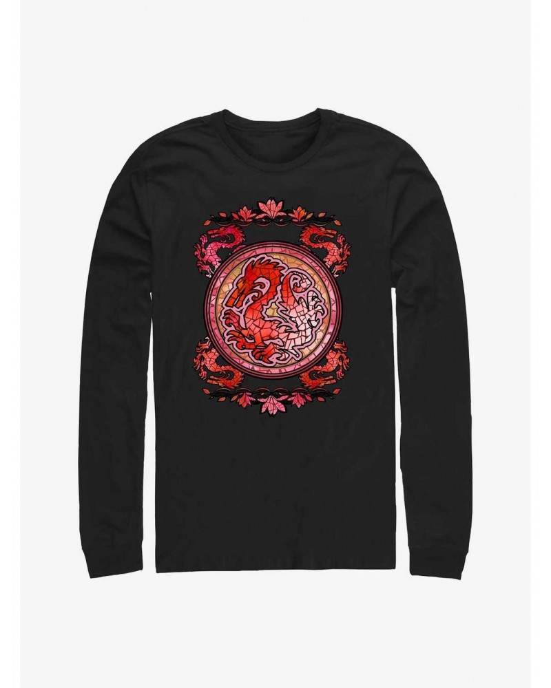 Disney Mulan Mushu Stained Glass Long-Sleeve T-Shirt $13.49 T-Shirts