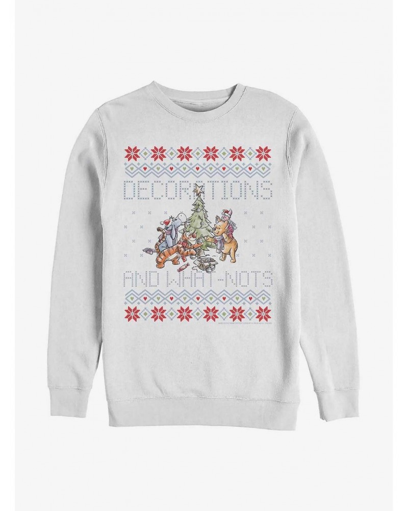 Disney Winnie The Pooh Fair Isle Decorations And What Nots Christmas Sweatshirt $11.81 Sweatshirts