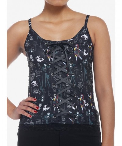 The Nightmare Before Christmas Characters Lace-Up Girls Cami $10.98 Cami