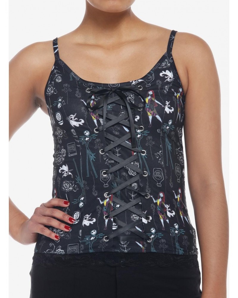 The Nightmare Before Christmas Characters Lace-Up Girls Cami $10.98 Cami