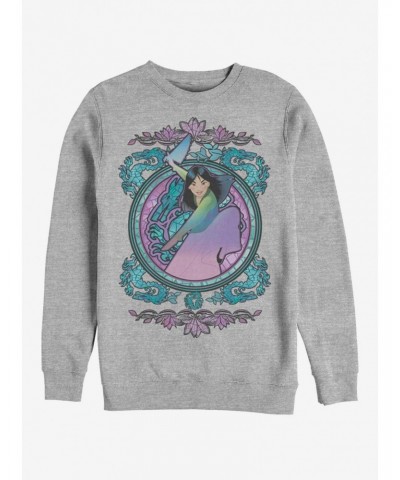 Disney Mulan Mulan Stained Glass Crew Sweatshirt $17.71 Sweatshirts