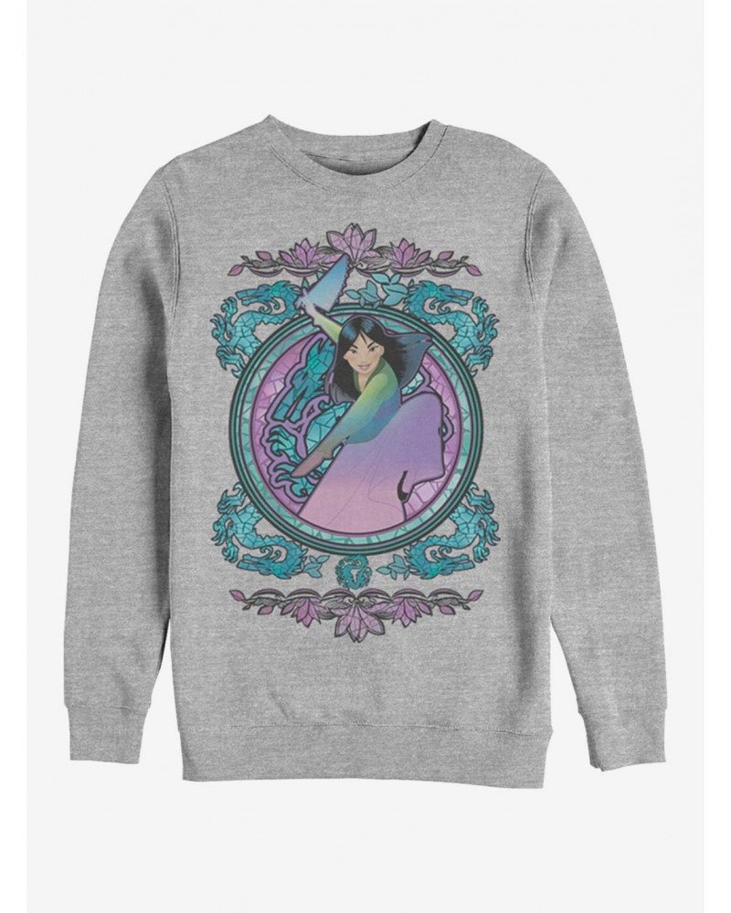 Disney Mulan Mulan Stained Glass Crew Sweatshirt $17.71 Sweatshirts