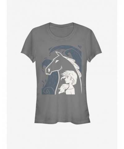 Frozen 2 Elsa Linocut Girls T-Shirt $8.22 T-Shirts