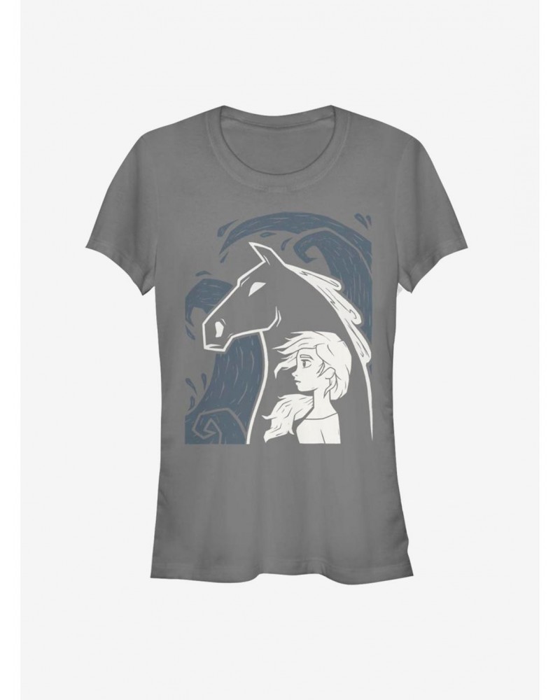 Frozen 2 Elsa Linocut Girls T-Shirt $8.22 T-Shirts